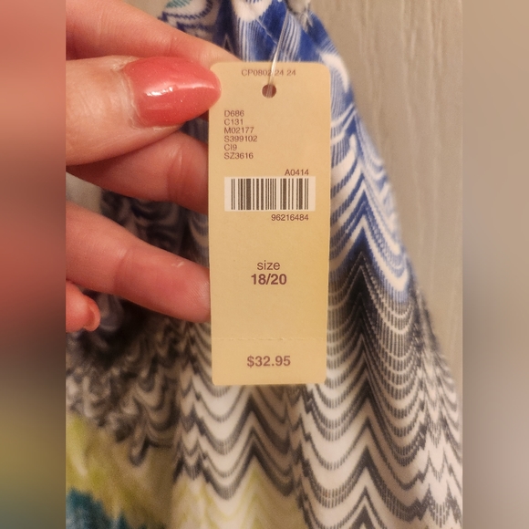 NWT Cacique Multicolor Zigzag Pattern Sleepwear Chemise Size 18/20 - Picture 3 of 5